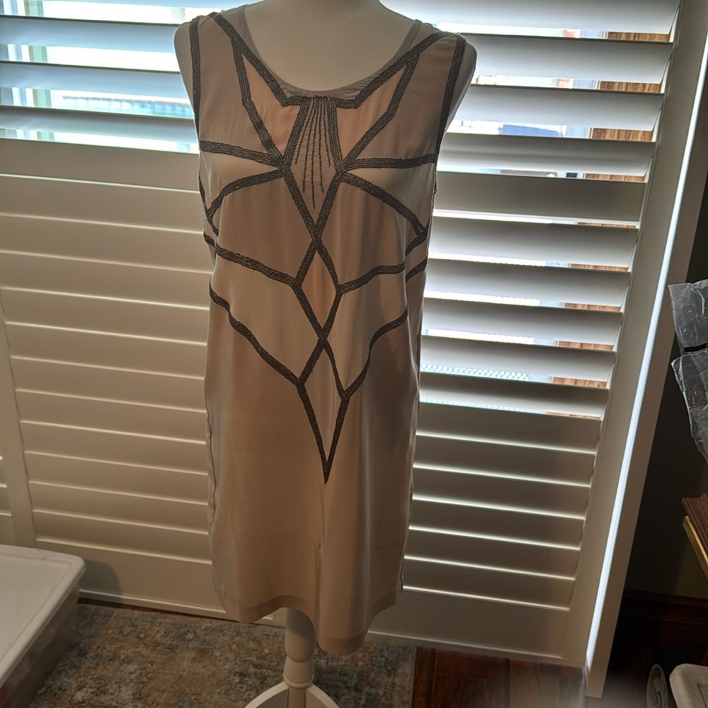 Kimchi Blue Cream and Black Geometric Maxi Dress